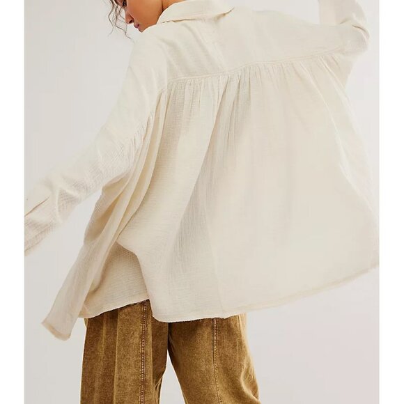 🎉LAST CHANCE🎉 FREE PEOPLE We The Free Cardiff Top / Optic White - Picture 4 of 13